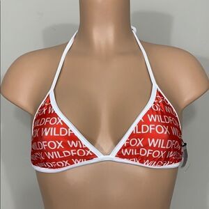 WILDFOX reversible logo triangle bikini top. NWT